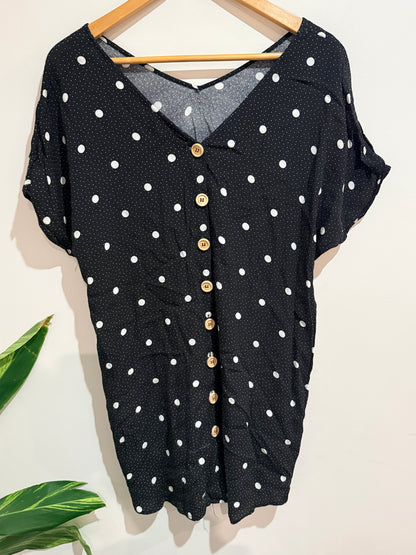 Whistle Polka Dot V-neck Blouse Size 12