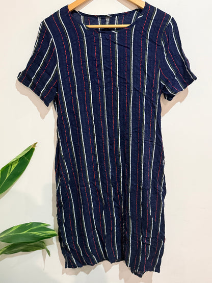 HFRAMAY Striped Textured Shift Dress Size U/arm to U/arm 46cm