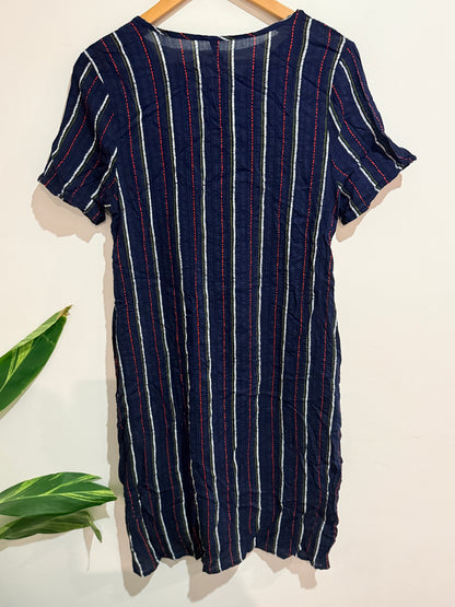 HFRAMAY Striped Textured Shift Dress Size U/arm to U/arm 46cm
