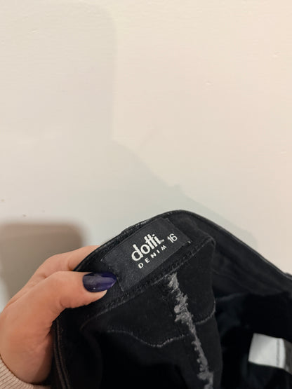 Dotti Denim Black High-waisted Skinny Jeans Size 16