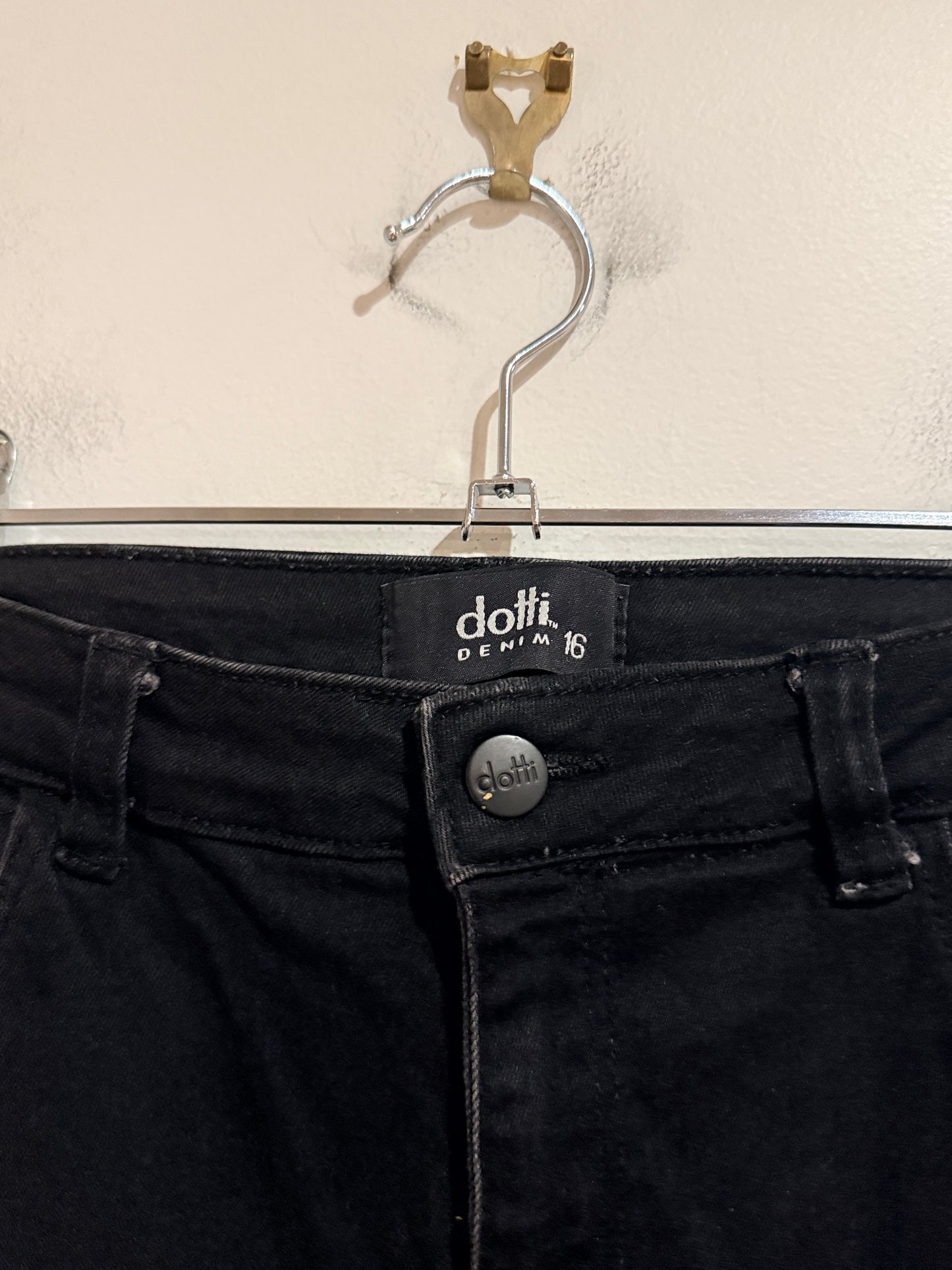 Dotti Denim Black High-waisted Skinny Jeans Size 16
