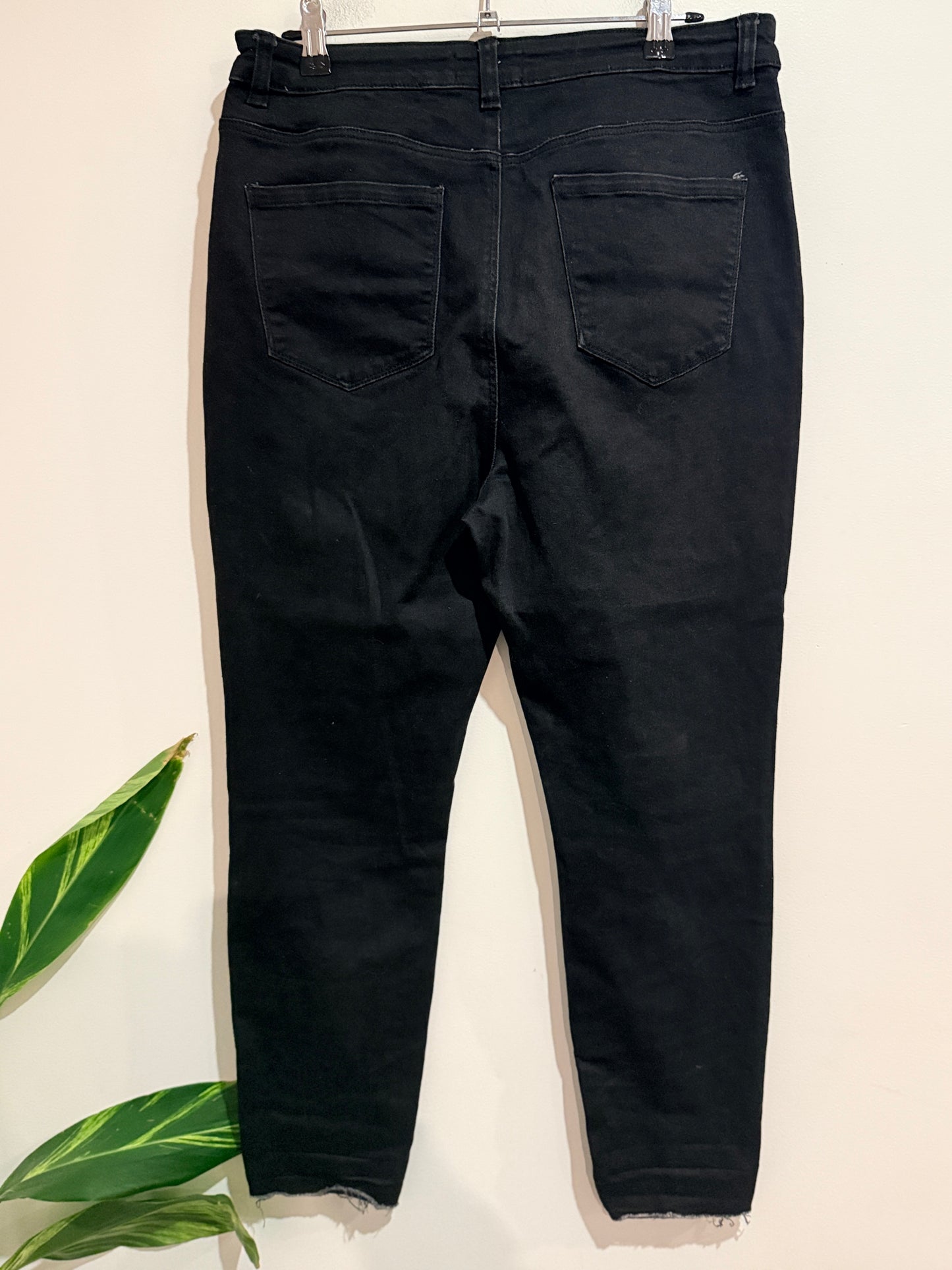 Dotti Denim Black High-waisted Skinny Jeans Size 16