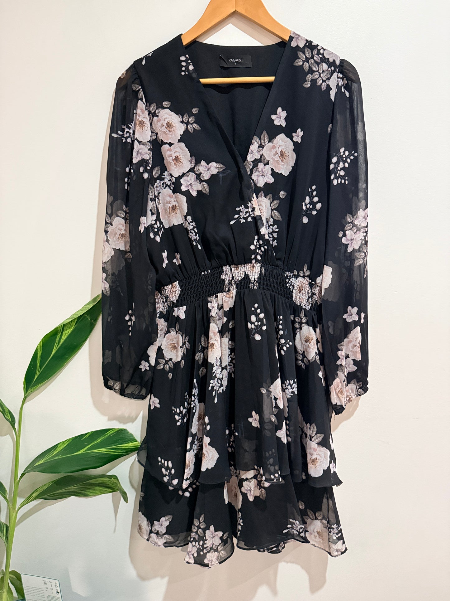 Pagani Floral Chiffon Wrap Dress Size 16