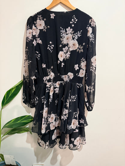 Pagani Floral Chiffon Wrap Dress Size 16