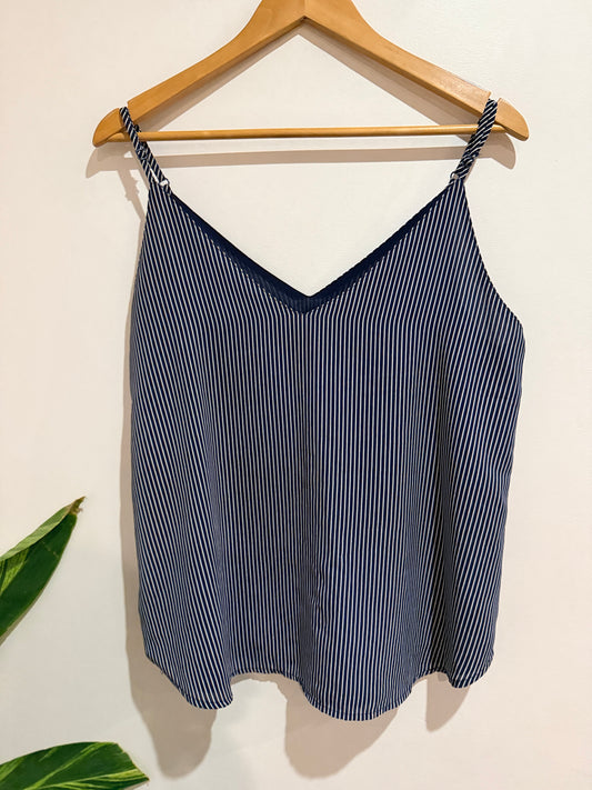 Cotton:on Pinstripe Scalloped Hem Cami Size M