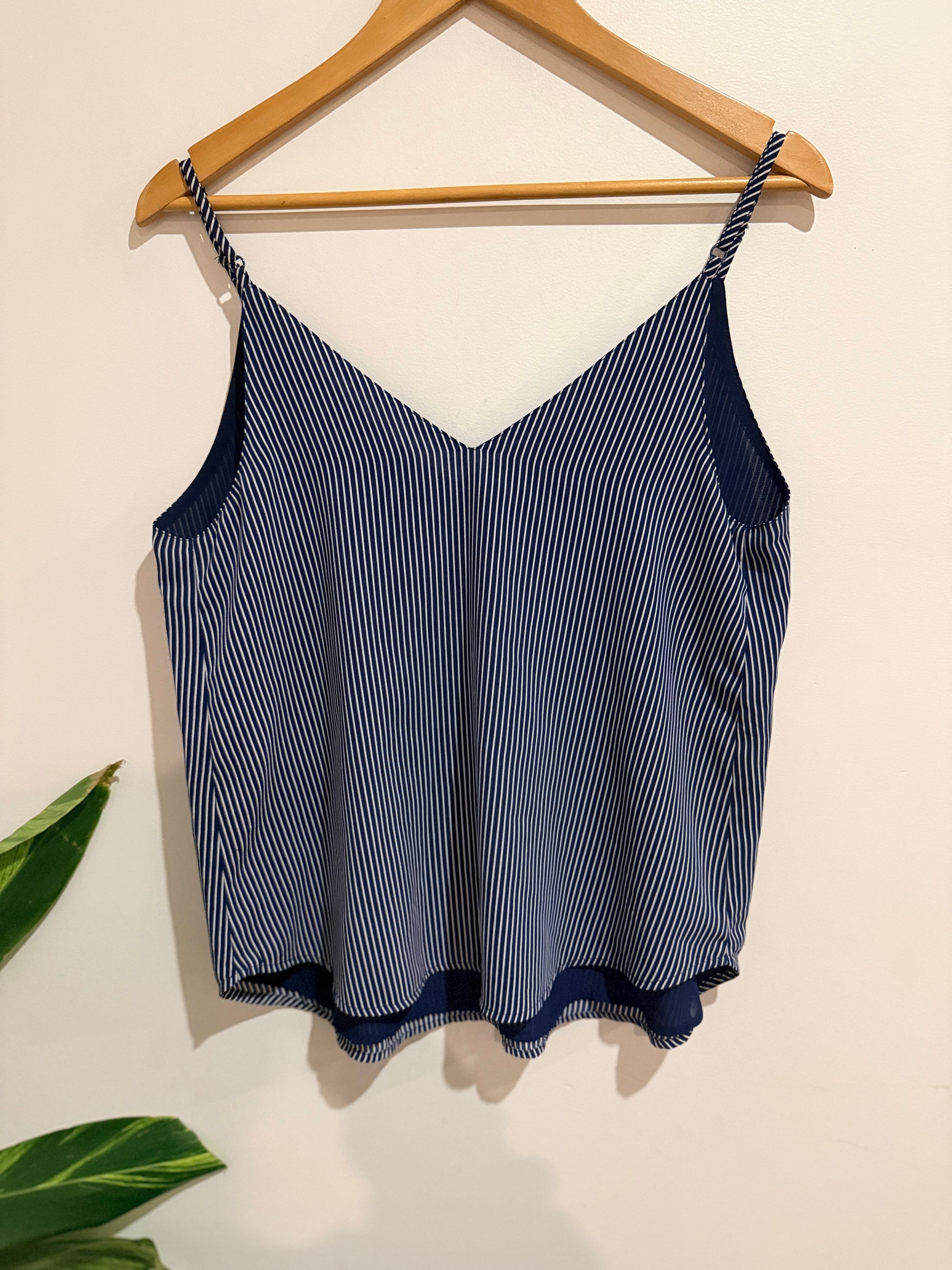 Cotton:on Pinstripe Scalloped Hem Cami Size M