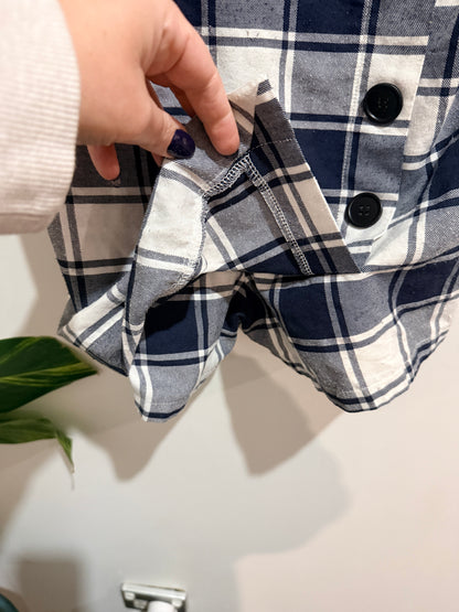 Mirrou Check Button-front Pinafore Dress Size 14