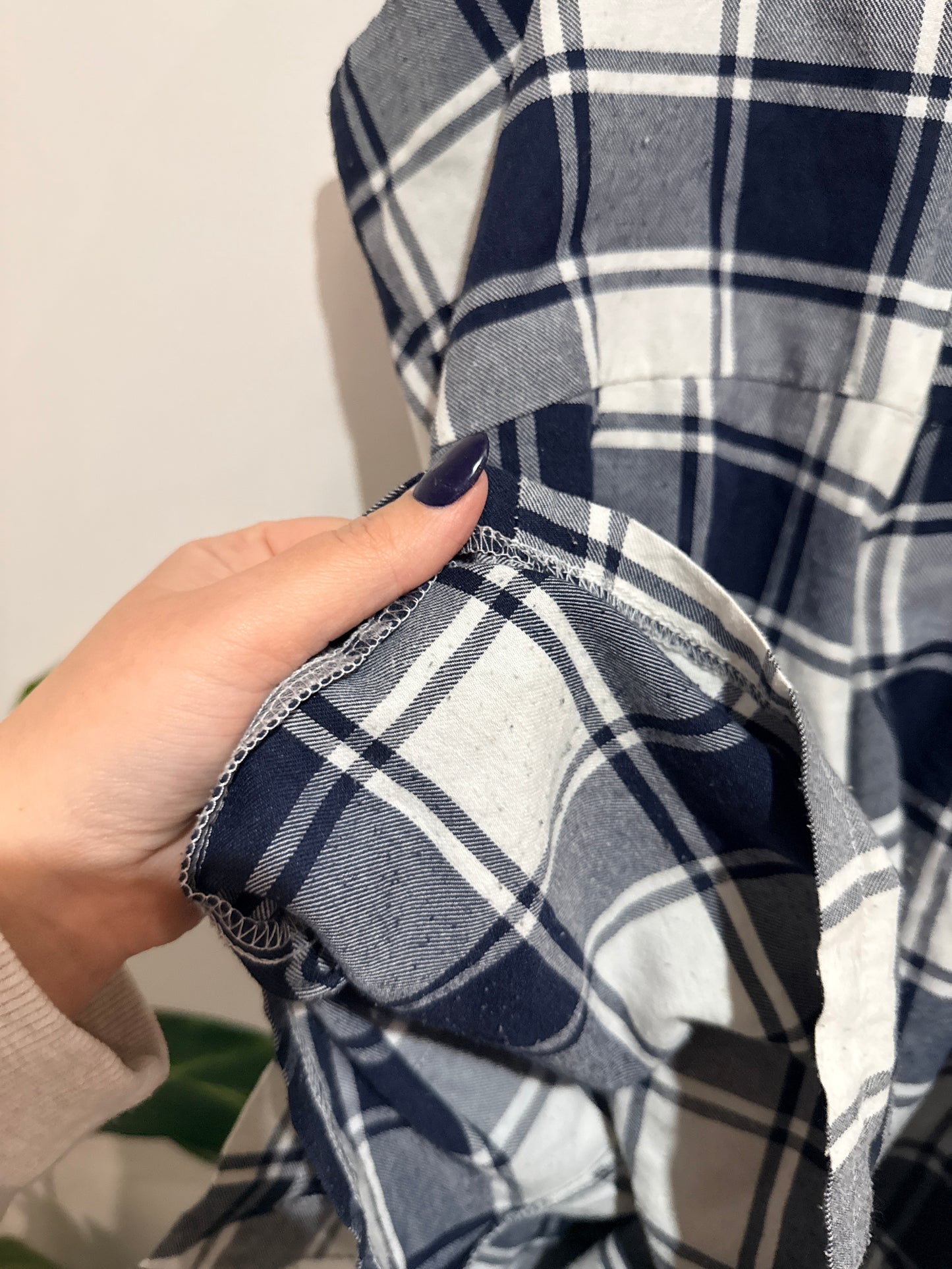 Mirrou Check Button-front Pinafore Dress Size 14