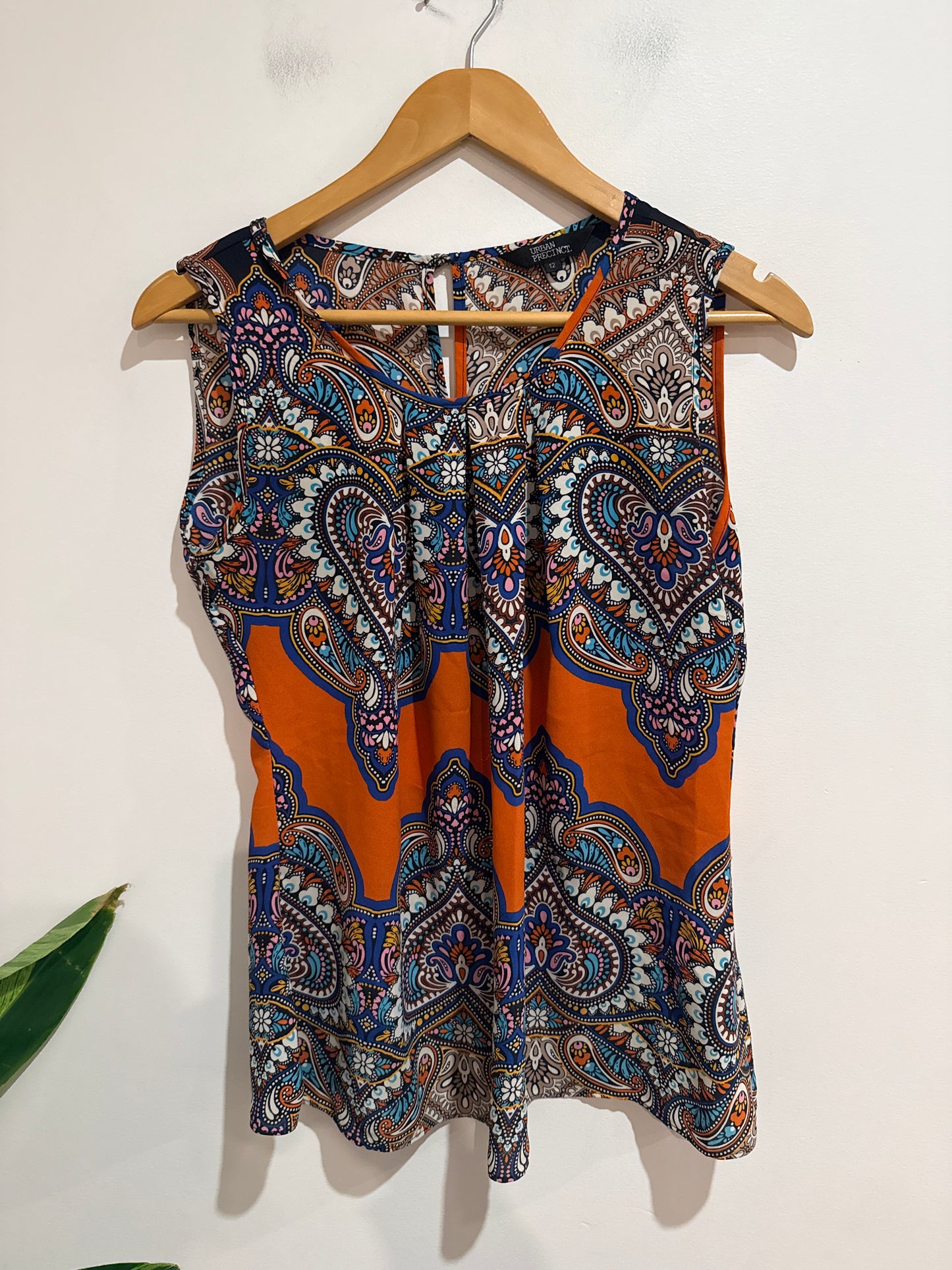 Urban Precinct Paisley Print Sleeveless Top Size 12