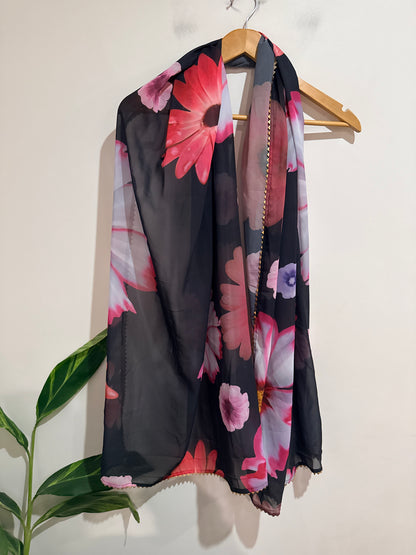 Brand Unknown Floral Sheer Scarf Size One Size