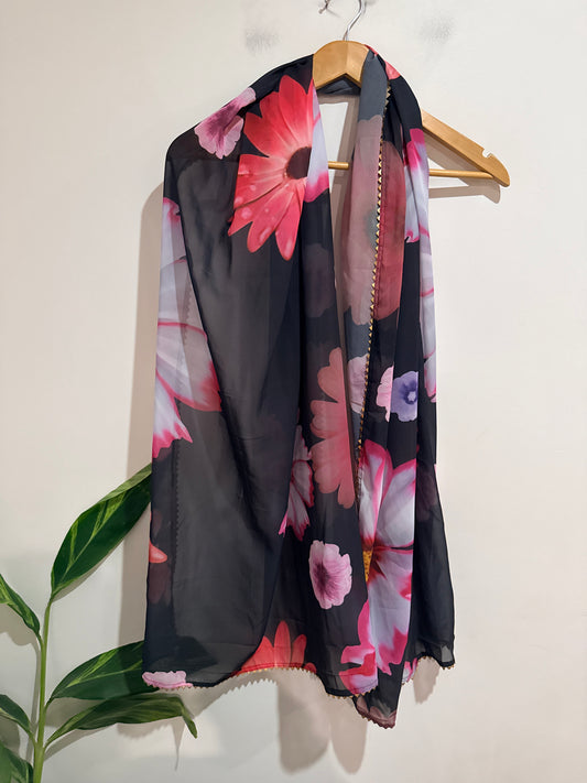 Brand Unknown Floral Sheer Scarf Size One Size