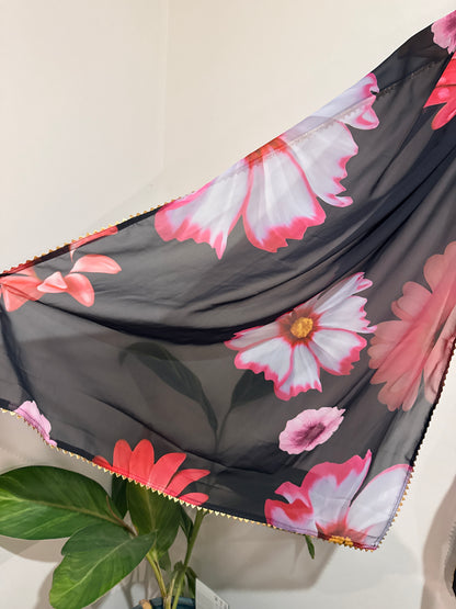 Brand Unknown Floral Sheer Scarf Size One Size