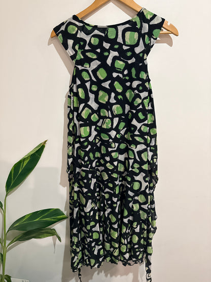 Allure Abstract Print Mesh Overlay Dress Size 10