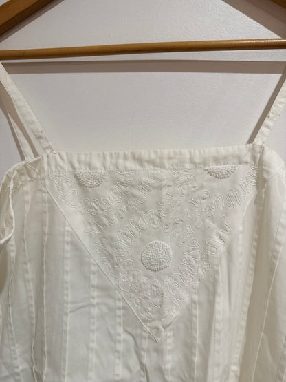 Brand Unknown Beaded Embroidered Cotton Sundress Size M (U/arm to U/arm 46cm)