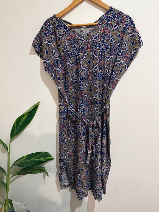 Exploit Paisley Print Tie-waist Dress Size 12