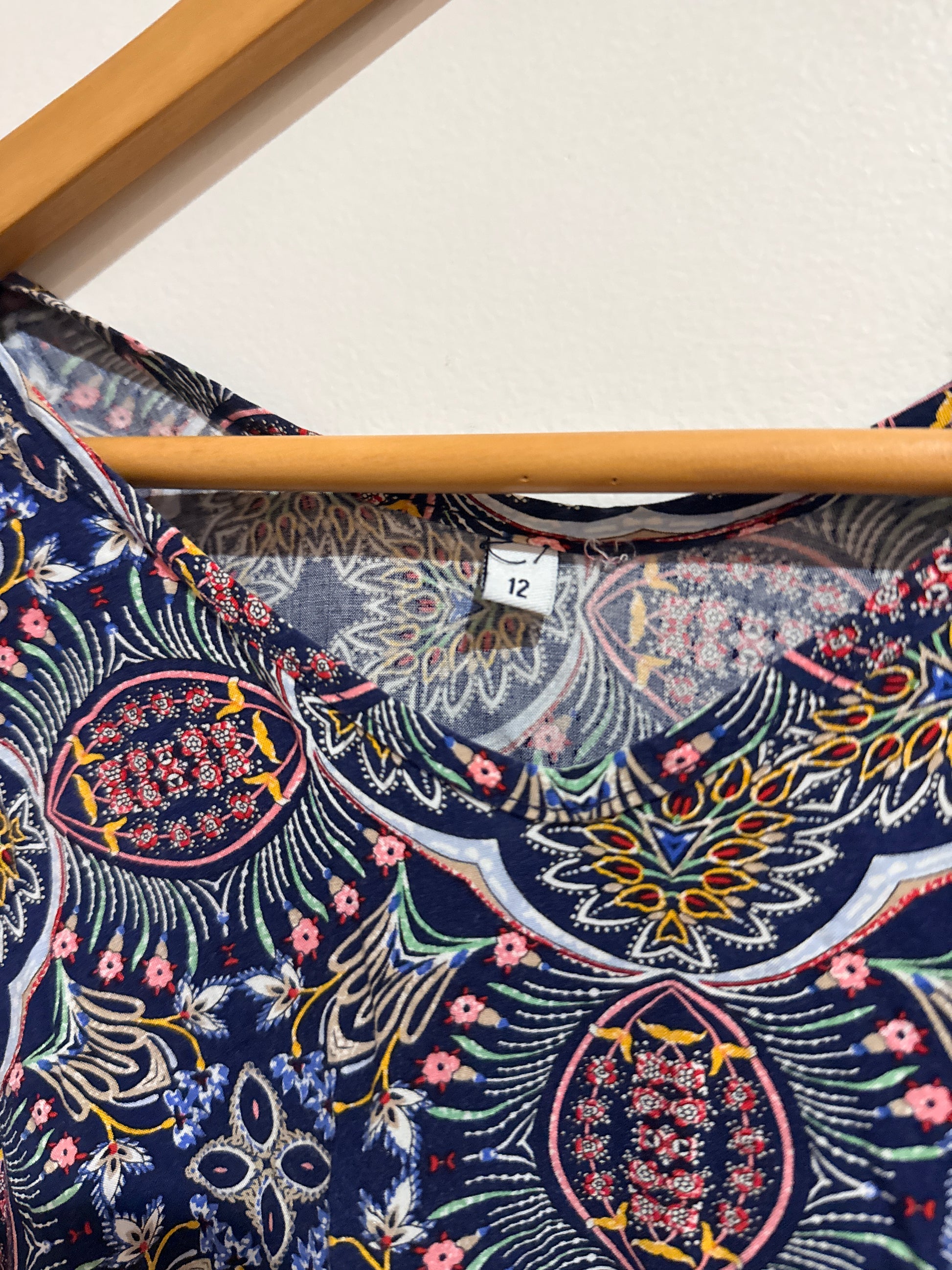 Exploit Paisley Print Tie-waist Dress Size 12