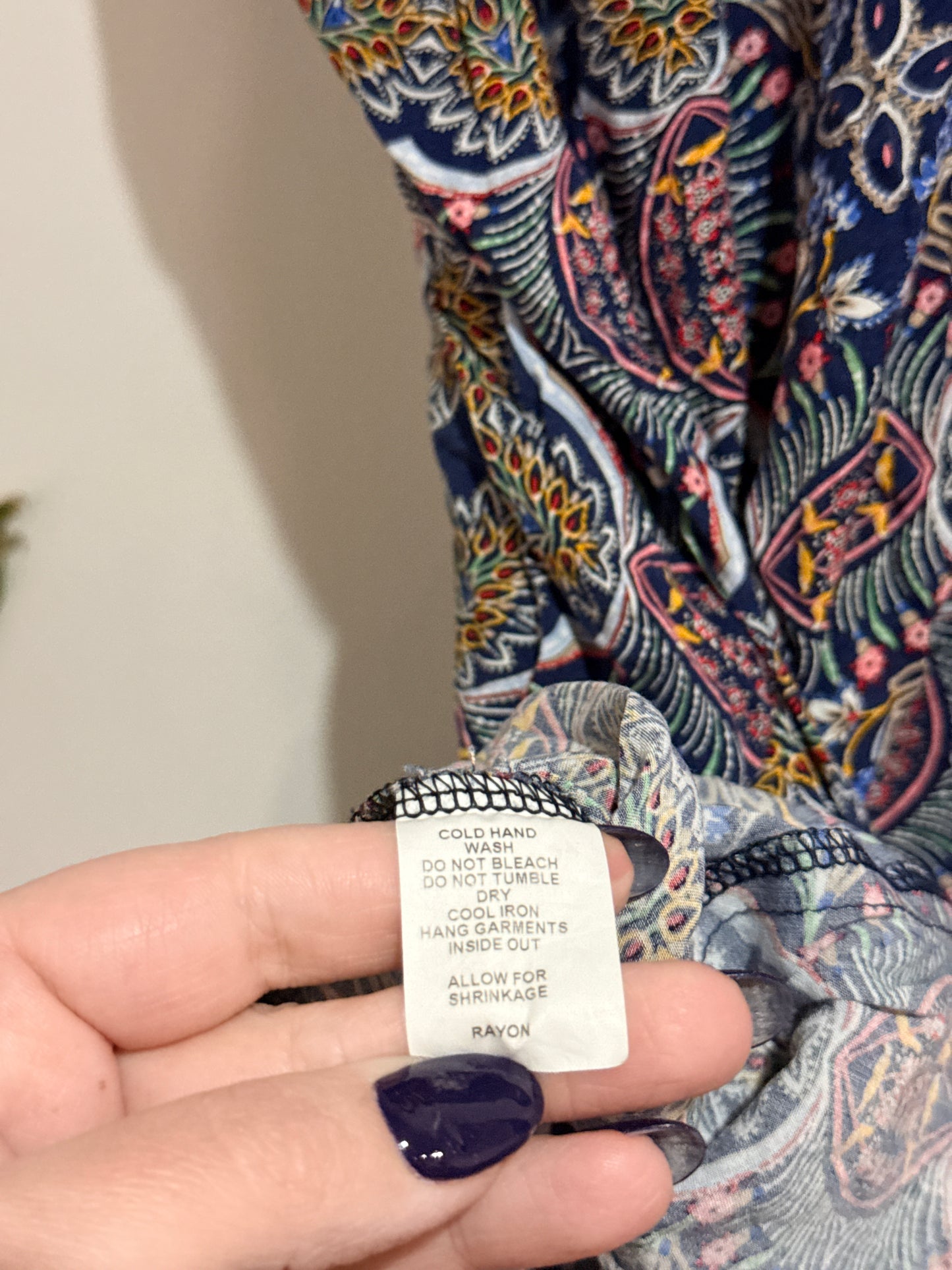 Exploit Paisley Print Tie-waist Dress Size 12