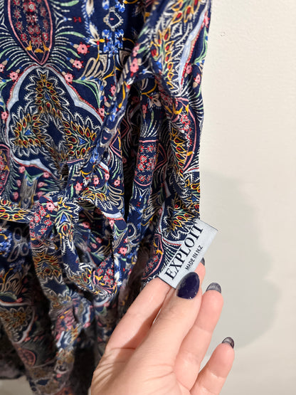 Exploit Paisley Print Tie-waist Dress Size 12