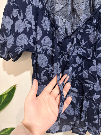 Spirit Floral Puff Sleeve V-neck Blouse Size 12