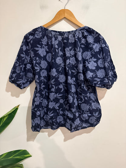 Spirit Floral Puff Sleeve V-neck Blouse Size 12