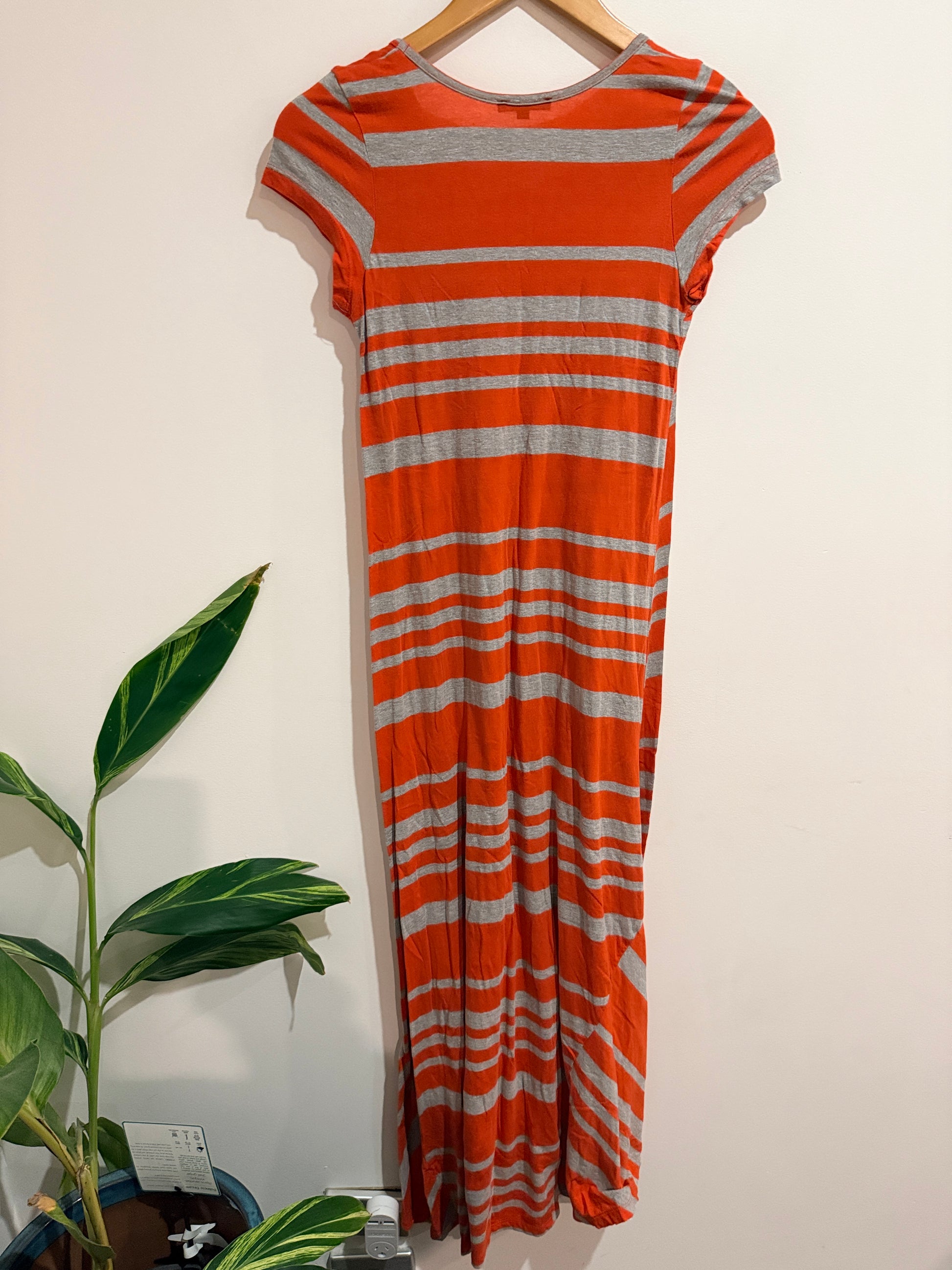 Chemistry Striped Cap Sleeve Maxi T-shirt Dress Size M