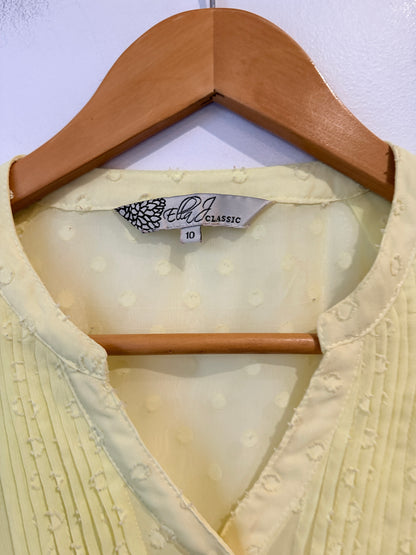 Ella J Classic Pleated Detail Blouse Size 10