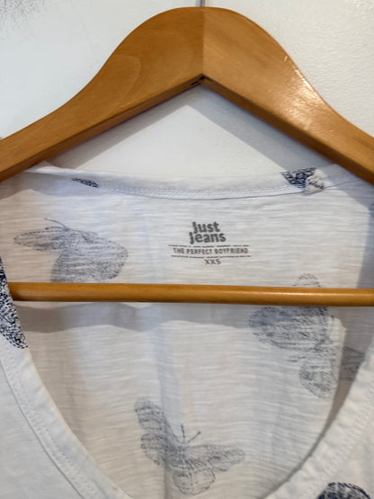 Just Jeans Butterfly Print T-shirt Size XXS