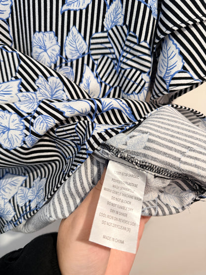 SASS Floral Stripe Print Top Size 8