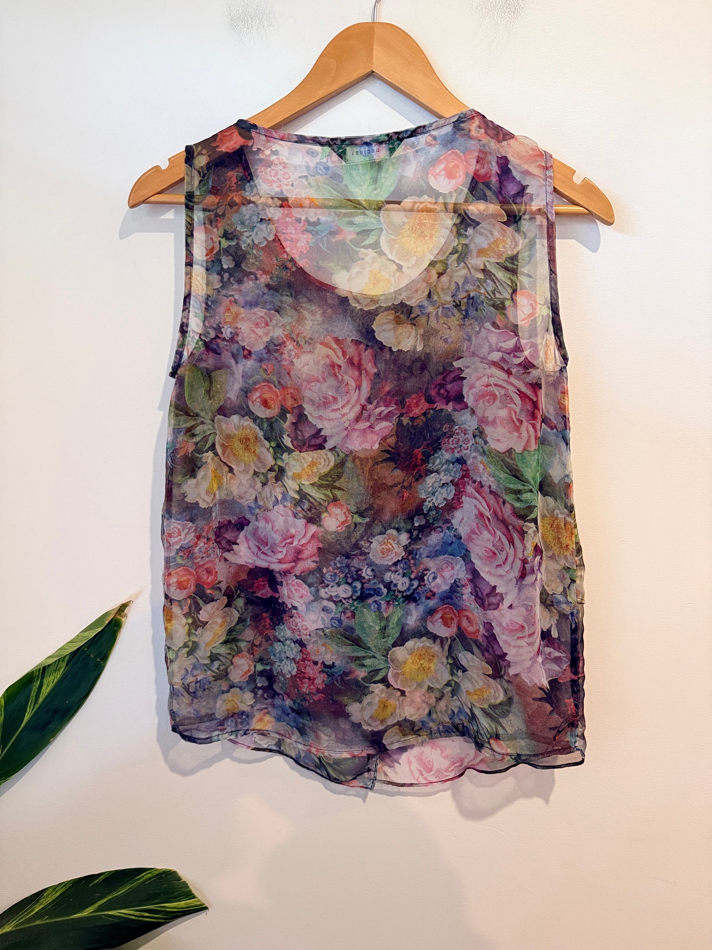 Decjuba Floral Print Sleeveless Top Size 8