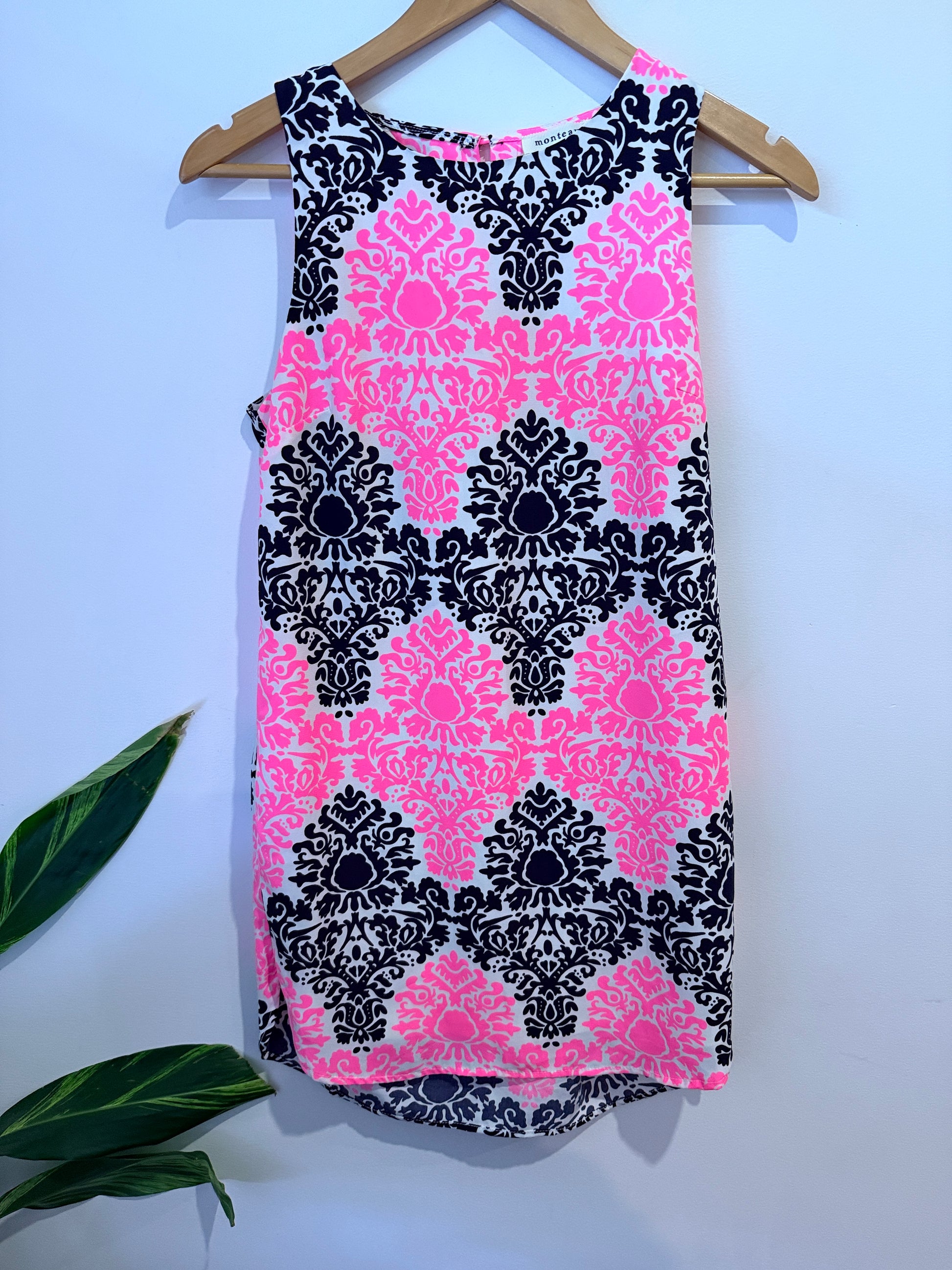 Monteau Damask Print Dress Size XS