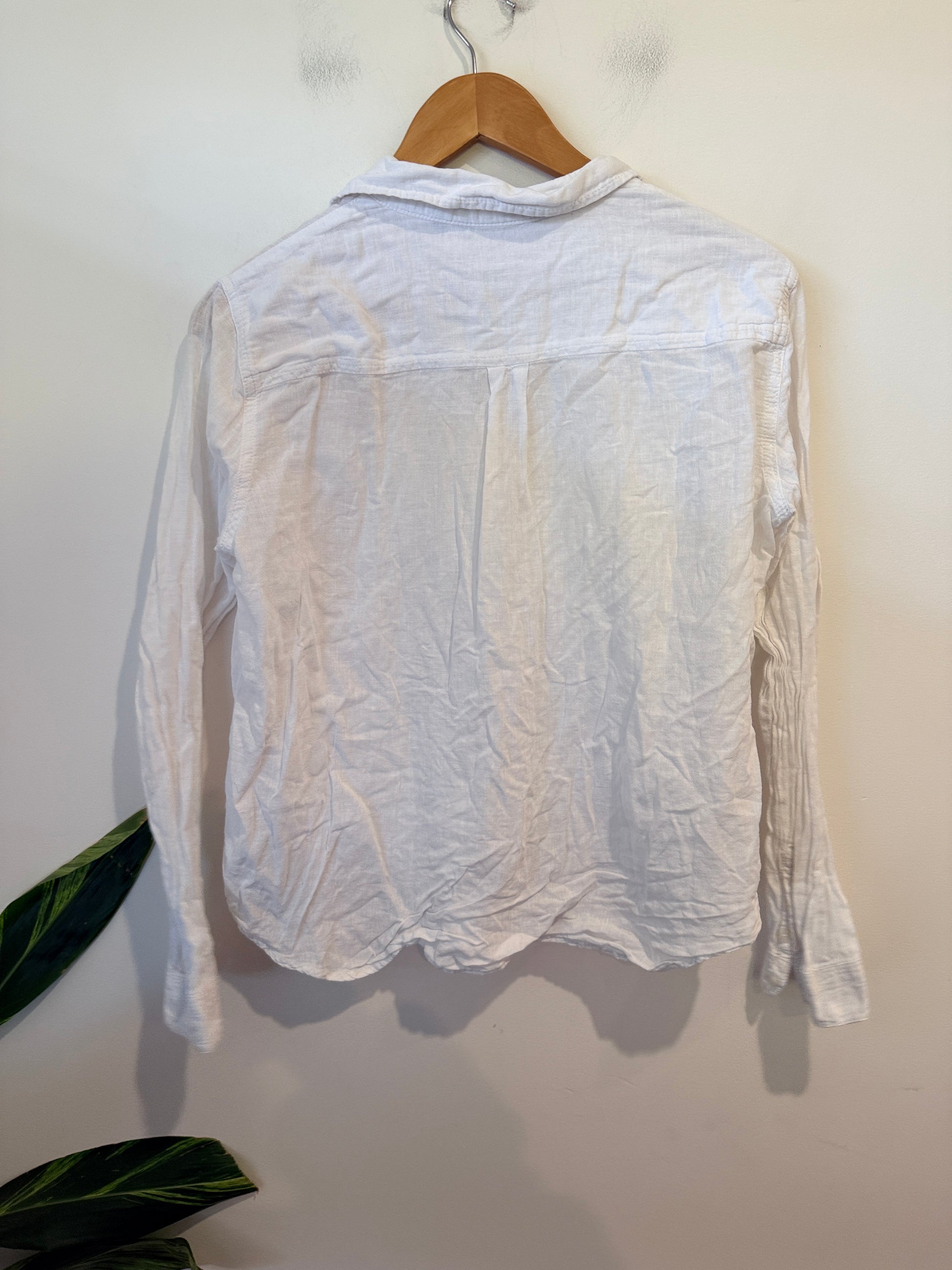 Glassons Linen Blend White Shirt Size 6