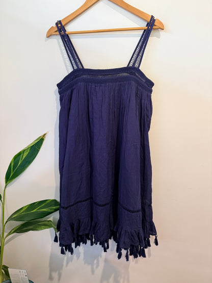 Next Navy Tassel Detail Dress Size 10