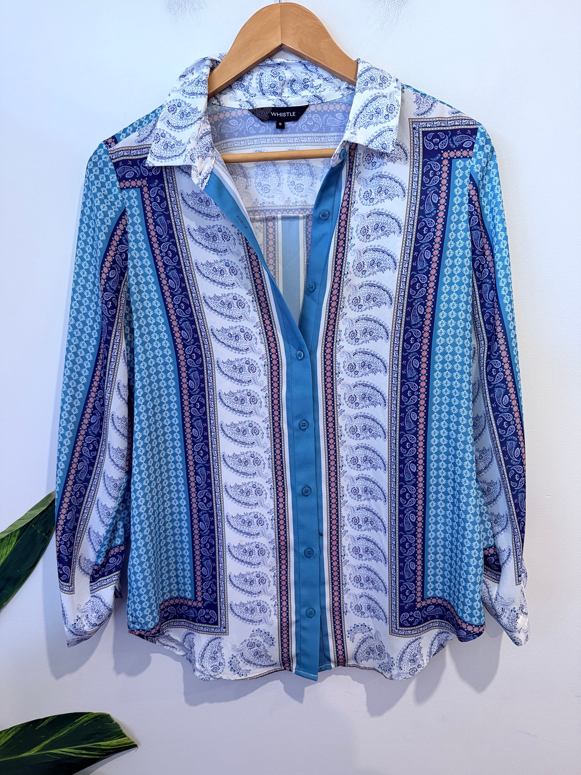 Whistle Long Sleeve Button-up Shirt Size 8