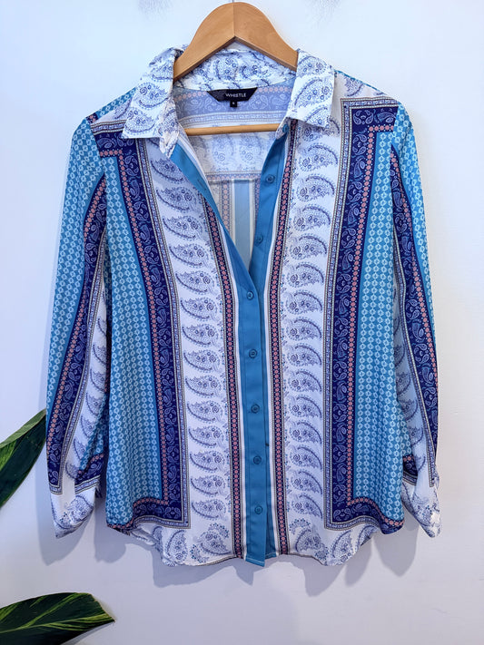 Whistle Long Sleeve Button-up Shirt Size 8