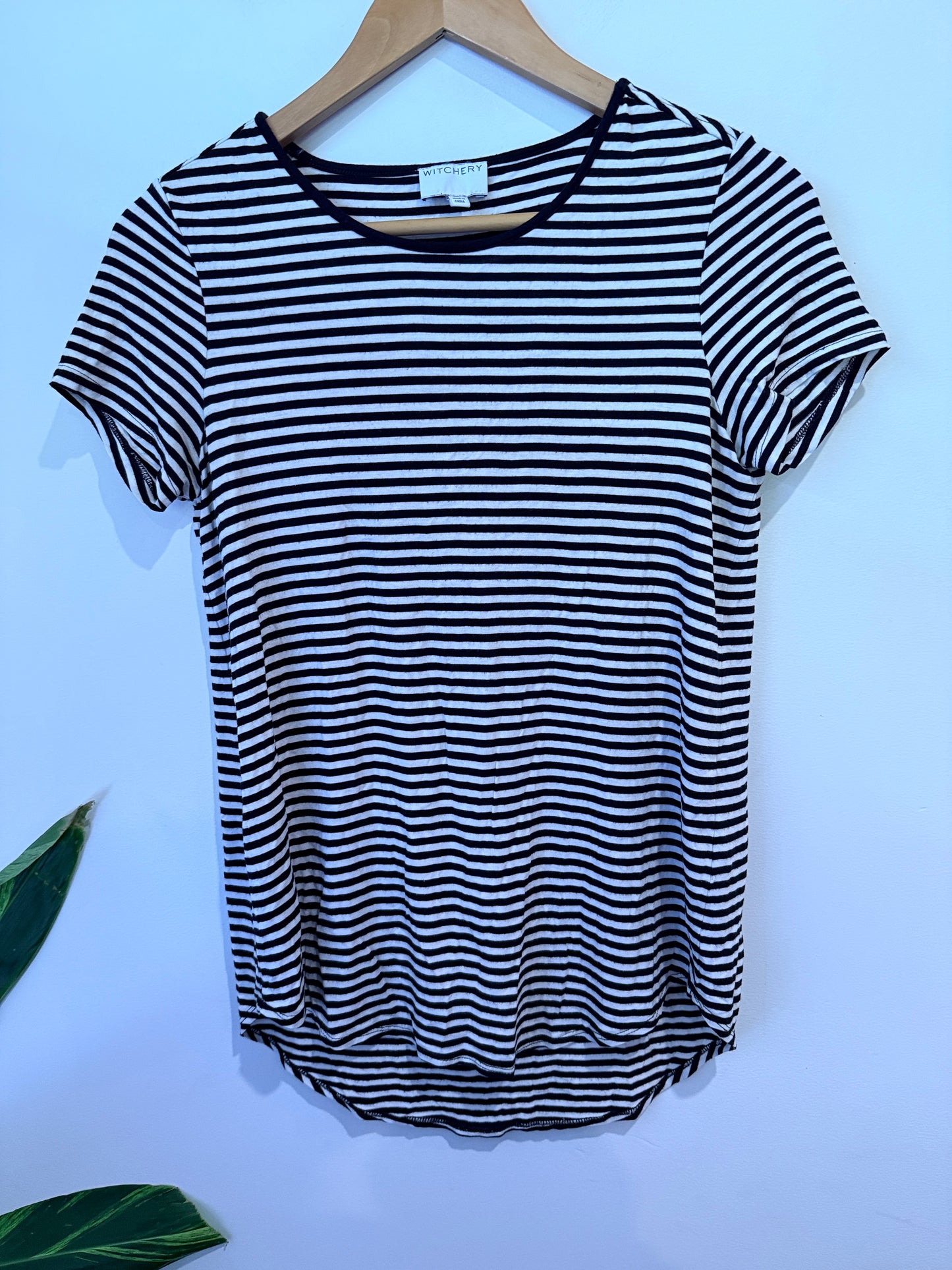 Witchery Short Sleeve Tee Stripe Size XS