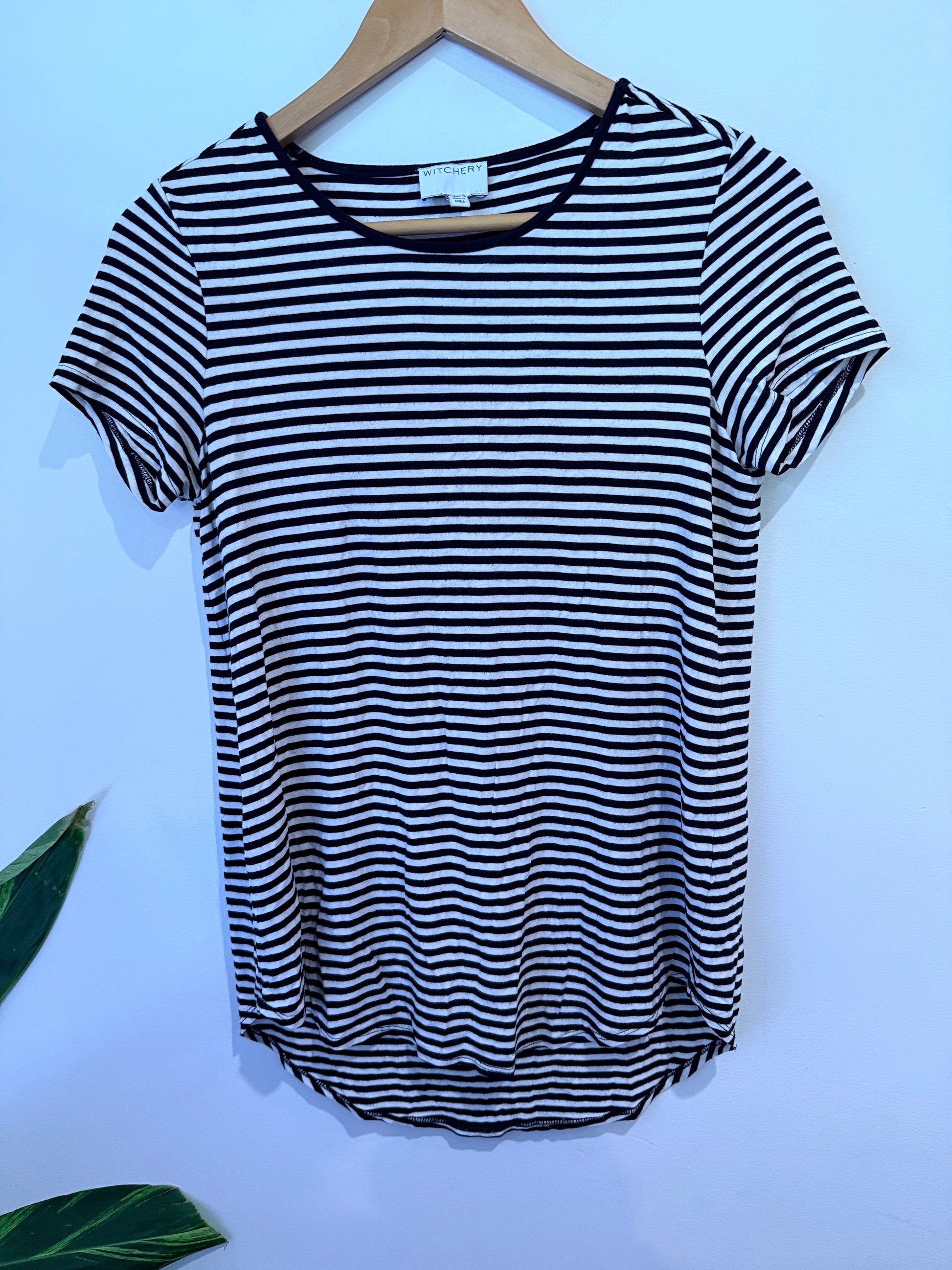 Witchery Short Sleeve Tee Stripe Size XS