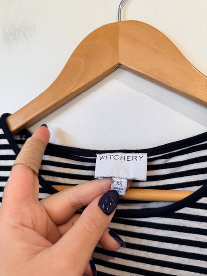 Witchery Short Sleeve Tee Stripe Size XS
