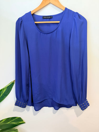 Joanna Morgan Studded Cuff Blouse Size 10