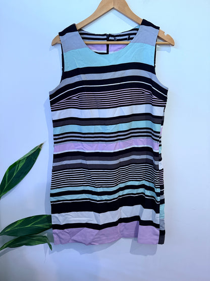 Whistle Sleeveless Shift Dress Multicolour Stripe Size U/arm to U/arm 51cm