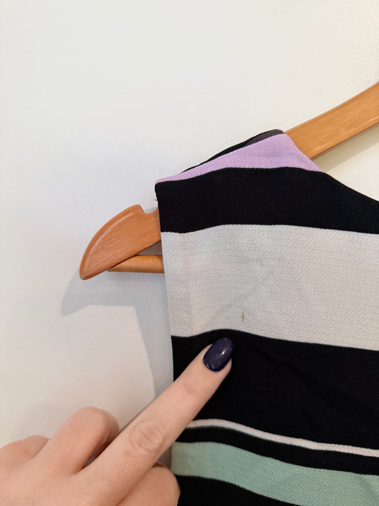 Whistle Sleeveless Shift Dress Multicolour Stripe Size U/arm to U/arm 51cm