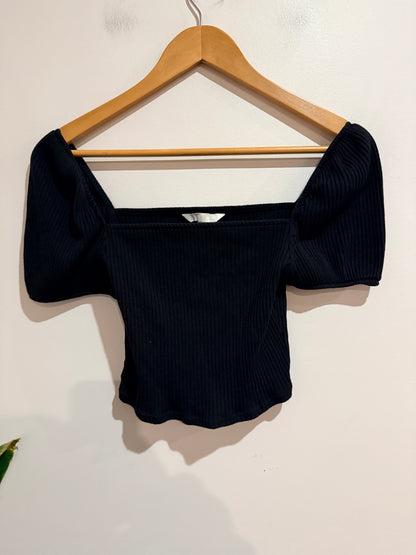 H & M Ribbed Cropped Top Size S