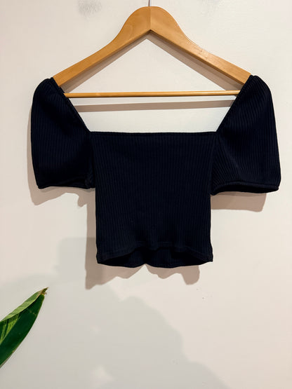 H & M Ribbed Cropped Top Size S