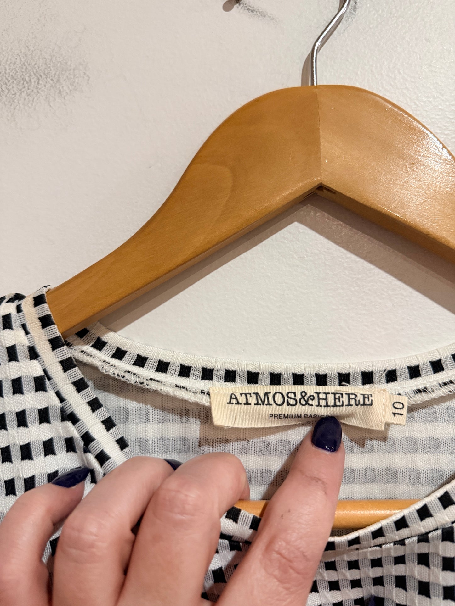 Atmos & Here Gingham Drop Waist Dress Size 10