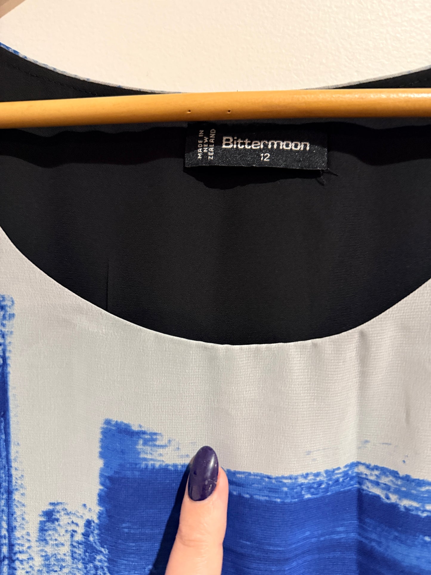 Bittermoon (NZ Made) Batwing Tunic Dress Size 12