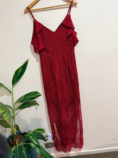 Pagani Intricate Laced Maxi Dress Size 10