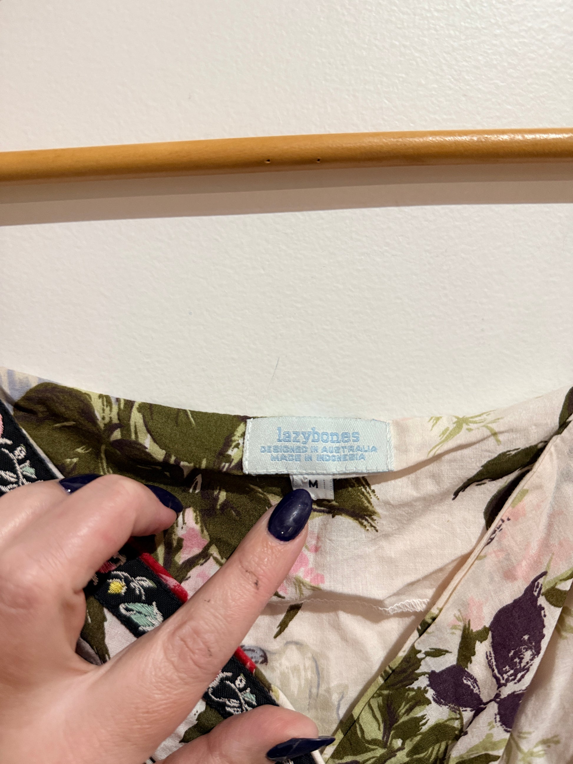 Lazybones Floral-print Mini Dress Size M