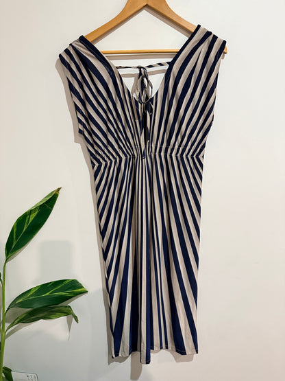 Mina Striped V-neck Mini Dress Size One Size | U/Arm to U/Arm 43cm