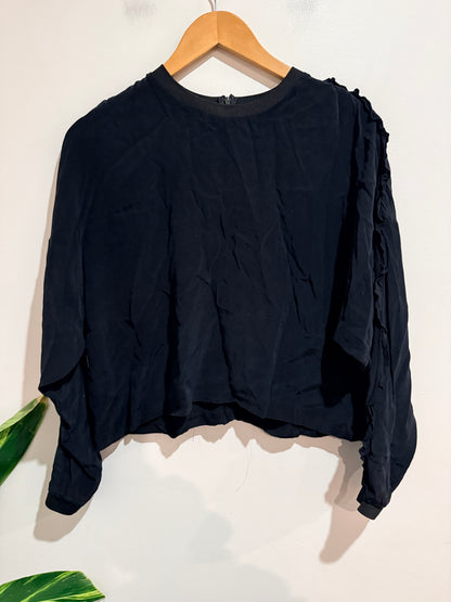 H & M Puff Long Sleeve Crop Top Size 36