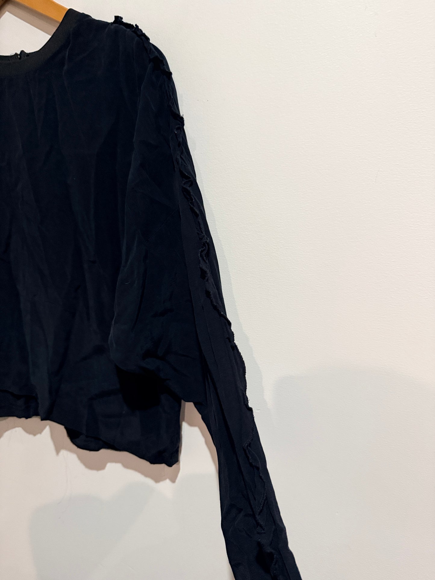 H & M Puff Long Sleeve Crop Top Size 36