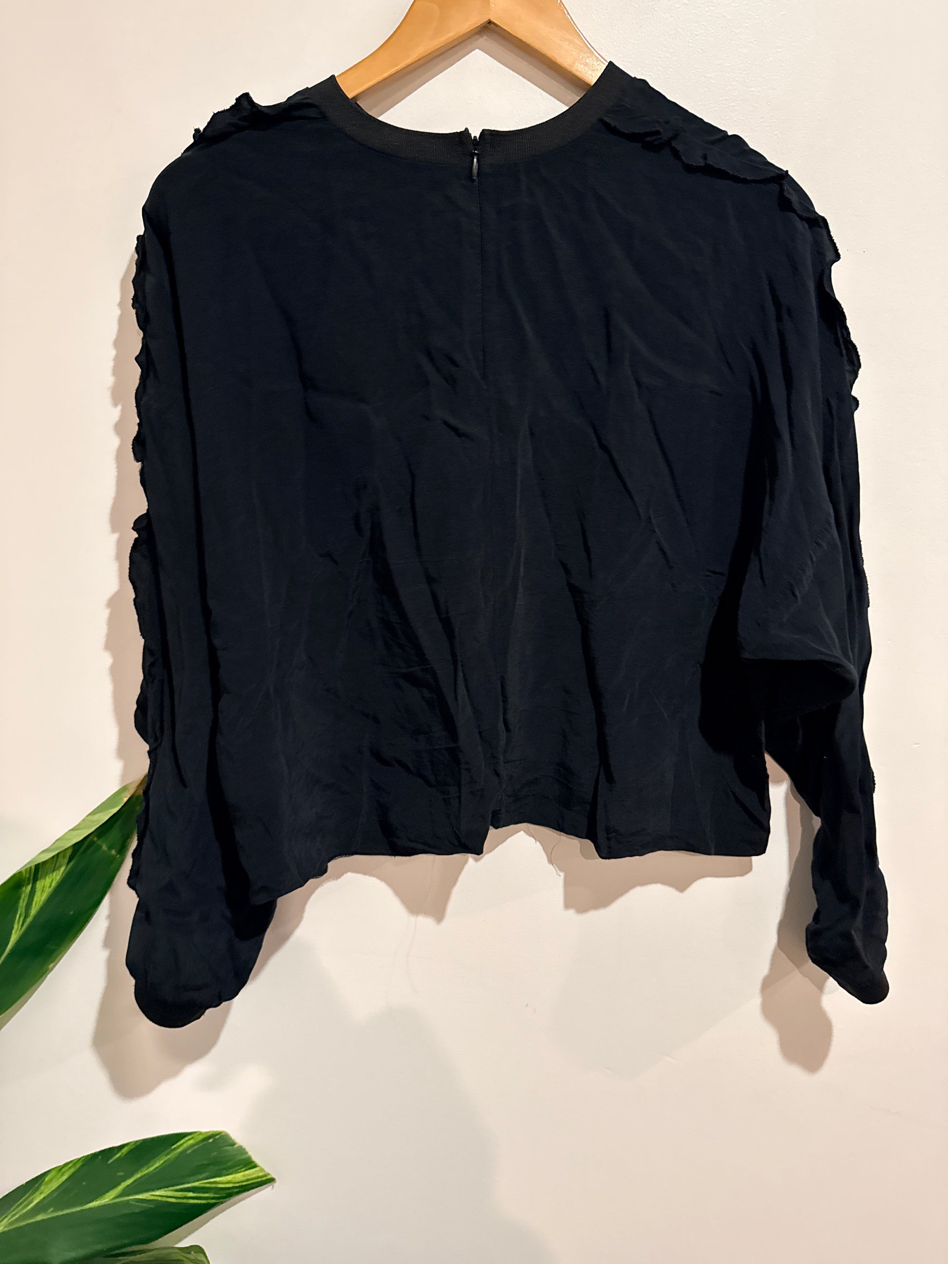 H & M Puff Long Sleeve Crop Top Size 36